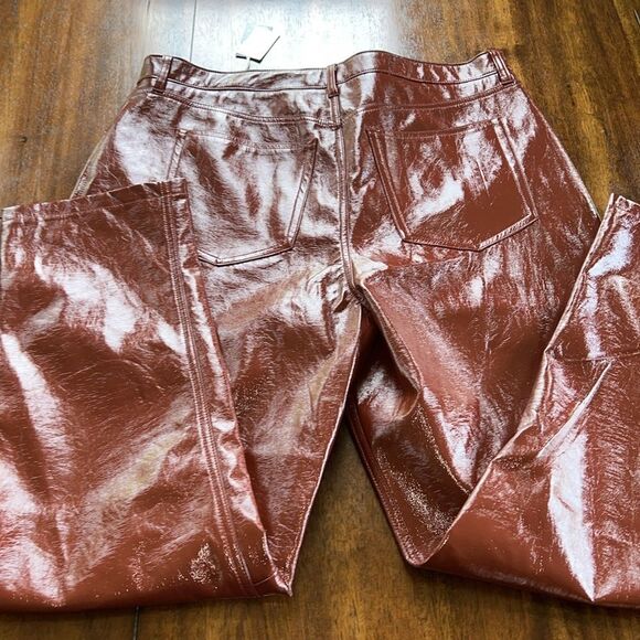 Abercrombie and fitch women’s vegan leather ultra high rise pant 34/18R NWT - Picture 6 of 12